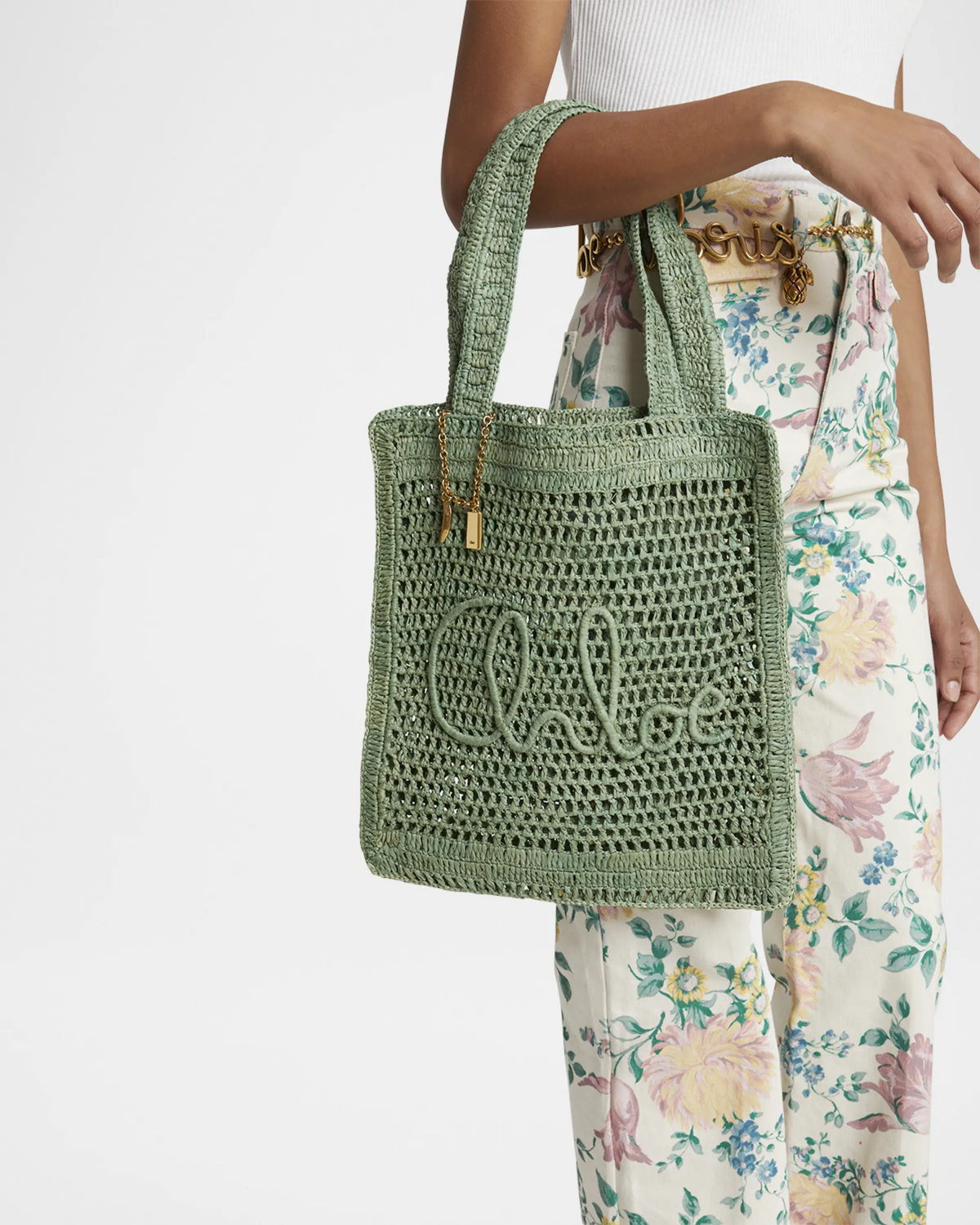 Chloé Summer Banana Tote Bag in Raffia
