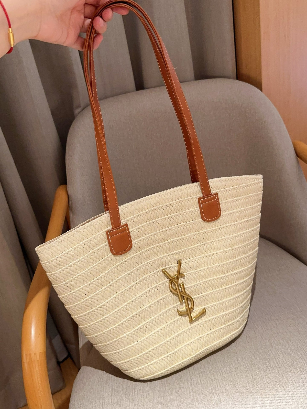 SAINT LAURENT ysl straw basket tote bag Tote