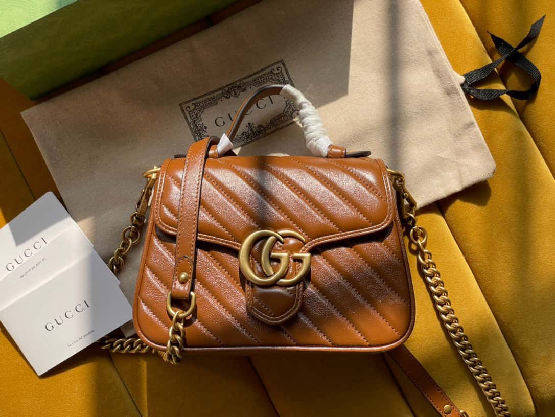 Gucci GG Marmont Mini Top Handle Bag 583571 21x15.5x8cm