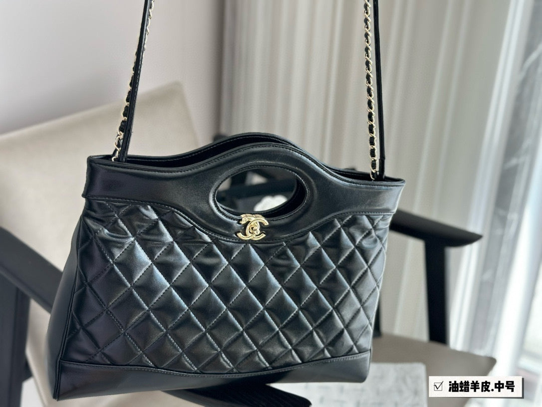 Chanel Classic 31 Black Tote Bag 36x30cm