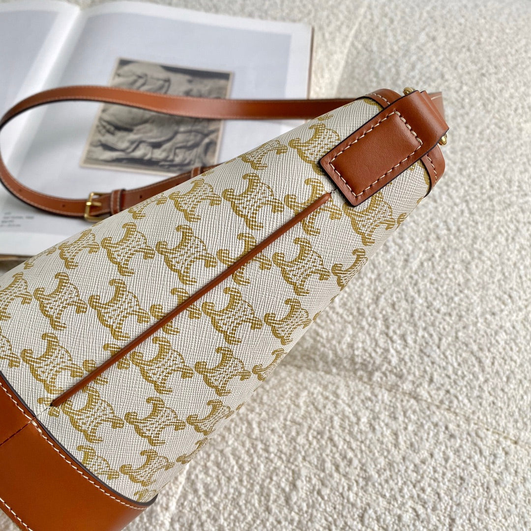 Celine flower white 20 small bucket bag 20×22×13cm