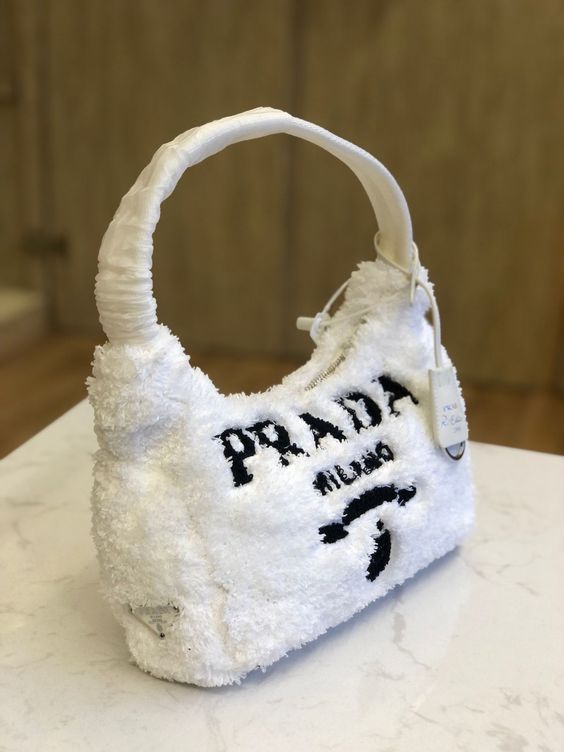 Prada Terry Cloth Mini Bag In white