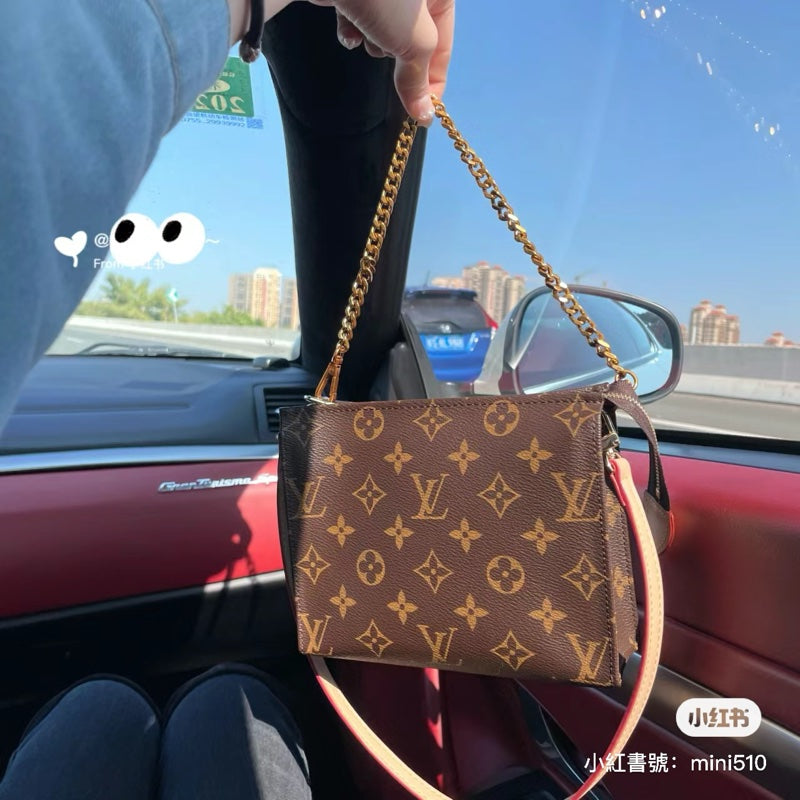 LV Toiletry Pouch 26 in Monogram Reverse Canvas with Wide Shoulder Strap