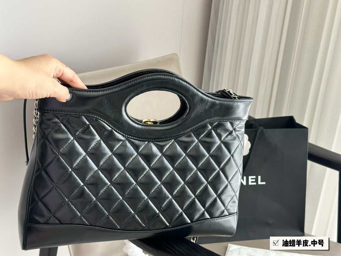 Chanel Classic 31 Black Tote Bag 36x30cm