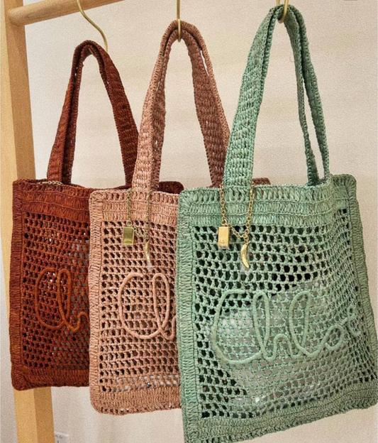 Chloé Summer Banana Tote Bag in Raffia
