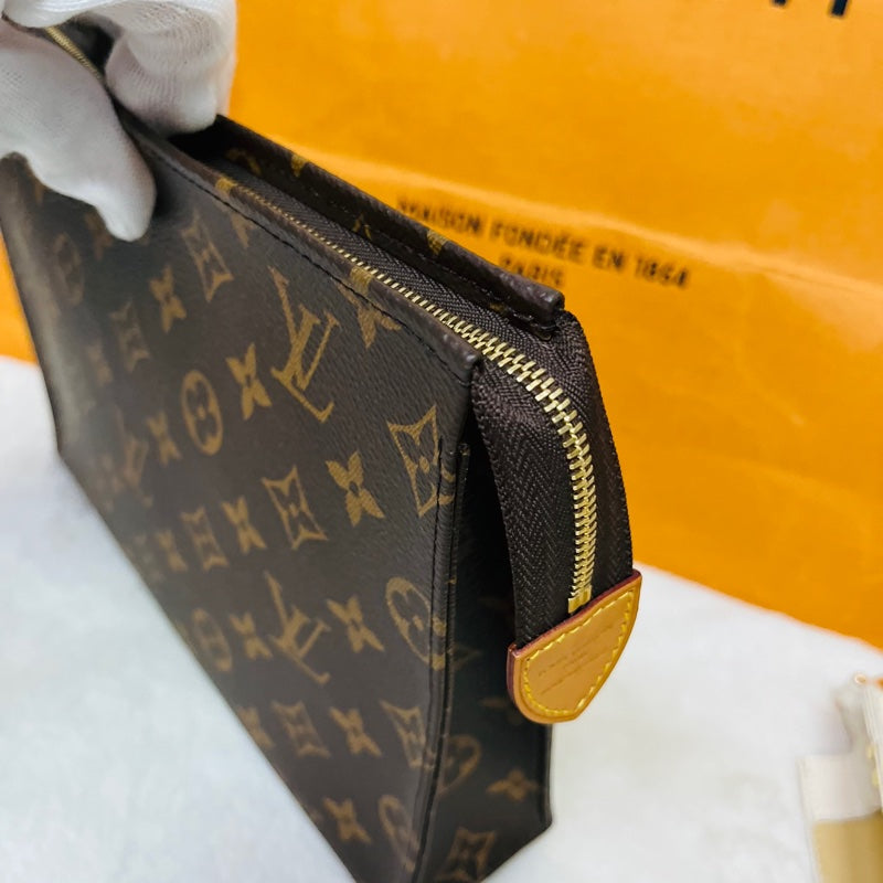 LV Toiletry Pouch 26 in Monogram Reverse Canvas with Wide Shoulder Strap