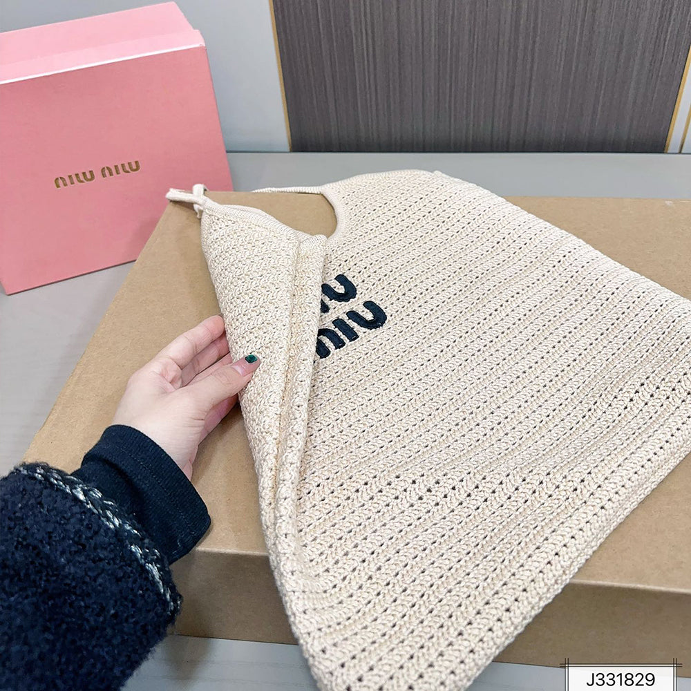 MIUMIU Woven Tote Bag 35x31cm