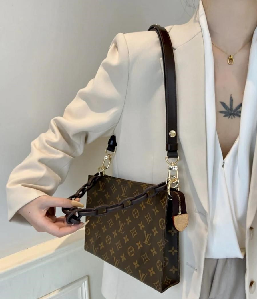 LV Toiletry Pouch 26 in Monogram Reverse Canvas with Wide Shoulder Strap